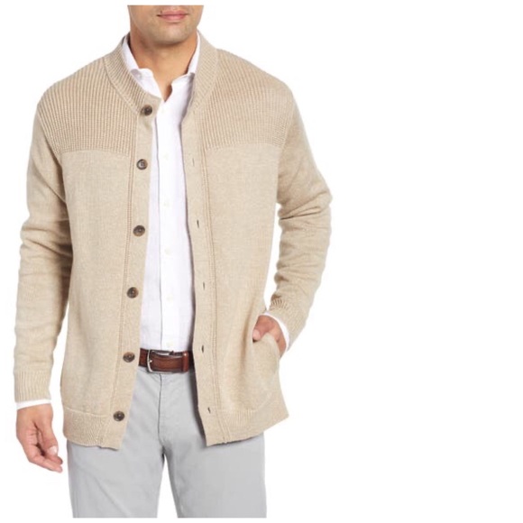 PETER MILLAR Cardigan Linen Beechwood Men’s NWT M